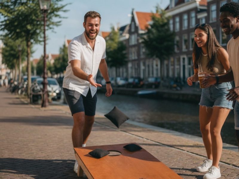 Cornhole-vriendengroep -gracht