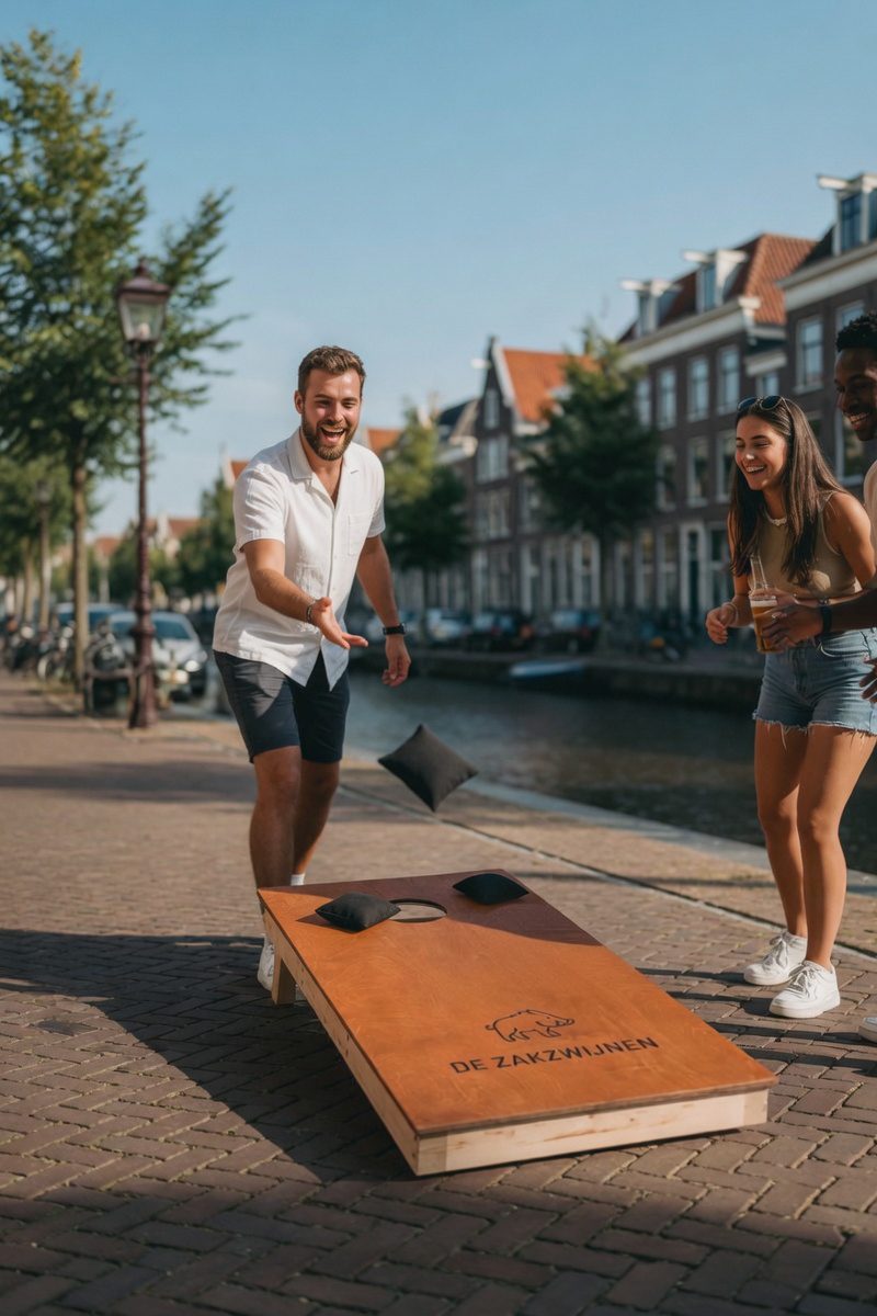 Cornhole-vriendengroep -gracht